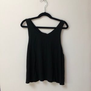 Black Girls Open Back Flowing Tank,7/8